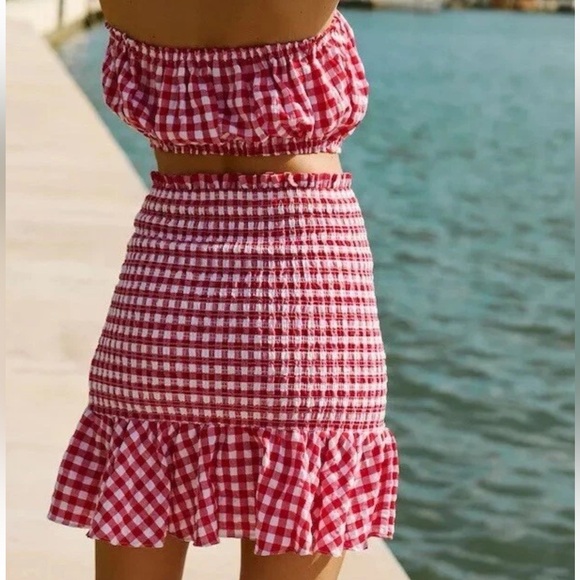 Mable by Anthropologie Gingham Plaid Skirt & Top Set, NWT - Picture 9 of 9
